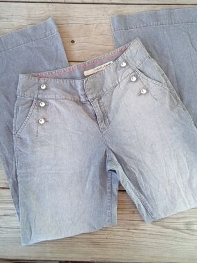 DKNY Jeans Sailor Trouser Pants Striped Wide Leg Size 8